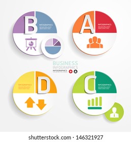 Abstract infographic circle Design Minimal  style  template / can be used for infographics / numbered banners / horizontal cutout lines / graphic or website layout vector