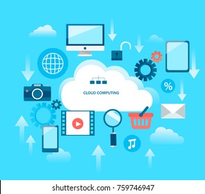 Abstract Infographic for cloud computing. Vector illustration.