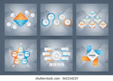 Abstract infographic concept set vector illustration. Data visualization, step process chart, product development stage, info diagram elements. Infographic analytics, bar and timeline elements.