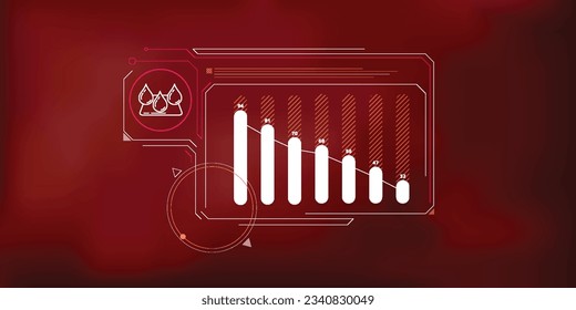 Abstract infographic of decline in oil demand.