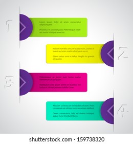 Abstract infographic design with colorful label set 