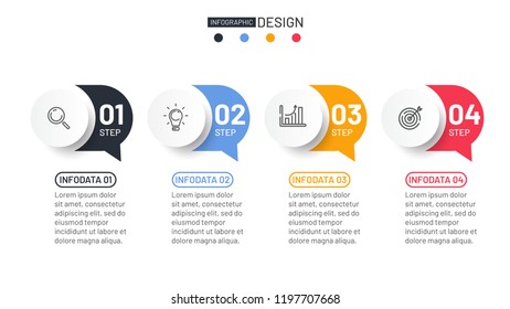 Abstract infographic design element. Timeline with 4 option. Can be used for workflow diagram, annual report, web design.Vector business template for presentation.
