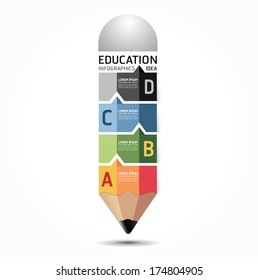 Abstract infographic Design Minimal style pencil  template / can be used for infographics / numbered banners / horizontal cutout lines / graphic or website layout vector