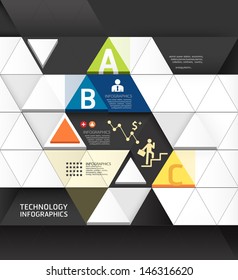 Abstract infographic Design Minimal Triangle shape style technology template / can be used for infographics / numbered banners / horizontal cutout lines / graphic or website layout vector