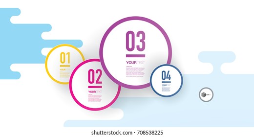 Abstract infographic design with numbered circles and your text Eps 10 stock vector illustration 