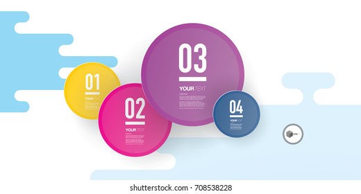 Abstract infographic design with numbered circles and your text Eps 10 stock vector illustration 
