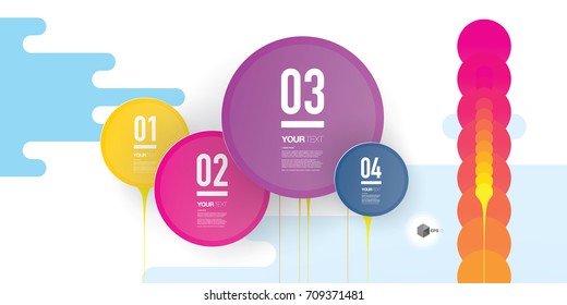 Abstract infographic design with numbered circles and your text Eps 10 stock vector illustration 