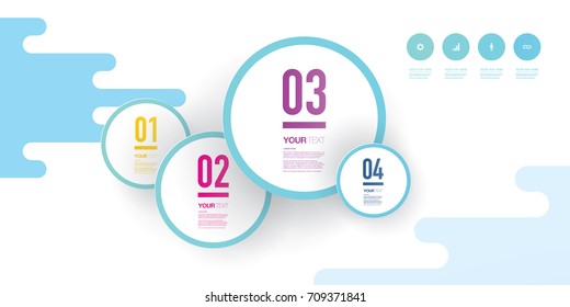 Abstract infographic design with numbered circles and your text Eps 10 stock vector illustration 