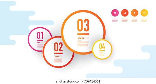Abstract infographic design with numbered circles and your text Eps 10 stock vector illustration 