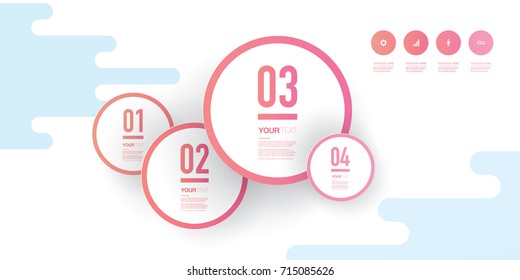 Abstract infographic design with numbered circles and your text. Eps 10 stock vector illustration 