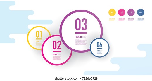 Abstract infographic design with numbered circles and your text Eps 10 stock vector illustration 
