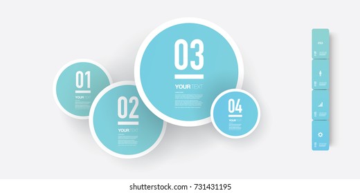 Abstract infographic design with numbered circles and your text Eps 10 stock vector illustration 