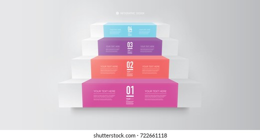 Abstract infographic design with numbered steps and your text. Eps 10 stock vector illustration 