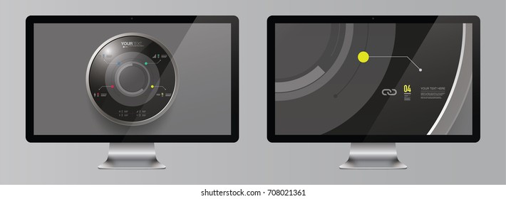 Abstract infographic design on computer screen 
Eps 10 stock vector illustration 