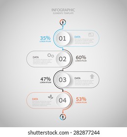 Abstract Infographic design on grey background. Vector illustration can be used for workflow layout, diagram, number options, web design.