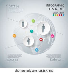 Abstract Infographic design on the grey background. Vector illustration can be used for workflow layout, diagram, number options, web design.