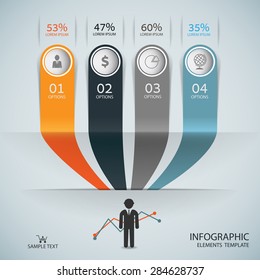Abstract Infographic design on the grey background. Vector illustration can be used for workflow layout, diagram, number options, web design.