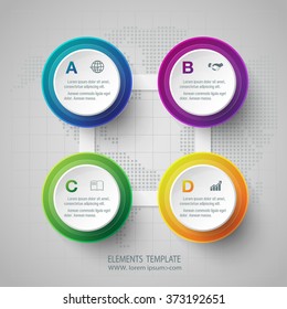 Abstract Infographic design on the grey background. Vector illustration can be used for workflow layout, diagram, number options, web design.