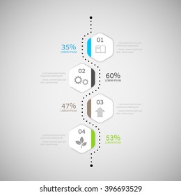 Abstract Infographic design on the grey background. Vector illustration can be used for workflow layout, diagram, number options, web design.