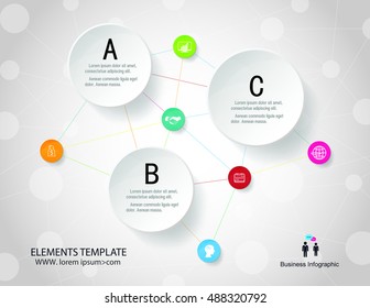 Abstract Infographic design on the grey background. Vector illustration can be used for workflow layout, diagram, number options, web design.