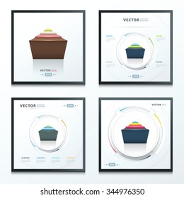 abstract infographic design set 4 in 1
