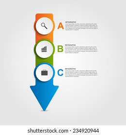 Abstract infographic design template in the form of arrows.