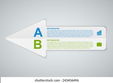 Abstract infographic design template in the form of arrow.