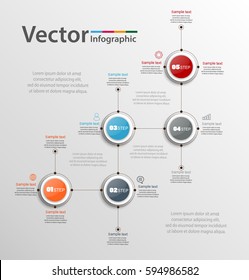 Abstract Infographic design for your business with five steps . Vector illustration can be used for workflow layout, diagram, number options, web design. Eps 10