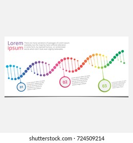 El ADN infográfico abstracto se puede utilizar para el diseño del flujo de trabajo, el diagrama, las opciones numéricas