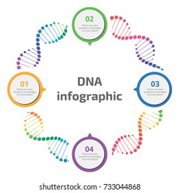 El ADN infográfico abstracto se puede utilizar para el diseño del flujo de trabajo, el diagrama, las opciones numéricas