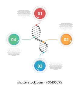 Abstract Infographic DNA ,can Be Used For Workflow Layout, Diagram, Number Options