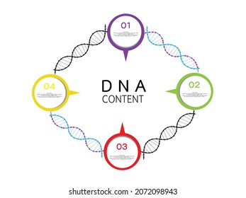 Abstract infographic DNA content,can be used for workflow layout, diagram, number options