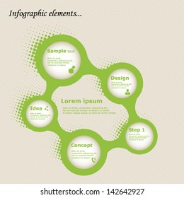 Abstract infographic element with green circles