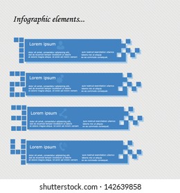 Abstract infographic element with numbers and puzzle effect