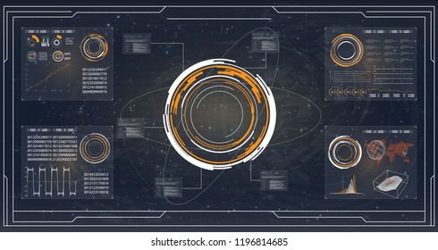 Abstract infographic element. Vector modern design circle template background. Security system. Vector abstract web banner design template. Technology connection concept. 
