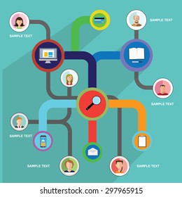 Abstract Infographic elements  with Avatars and icons.