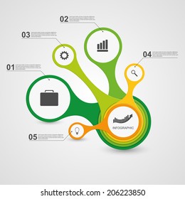 Abstract infographic in the form of metabolic. Design elements.