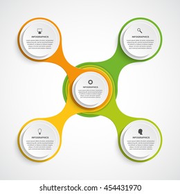 Abstract infographic in the form of metabolic. Design elements. 