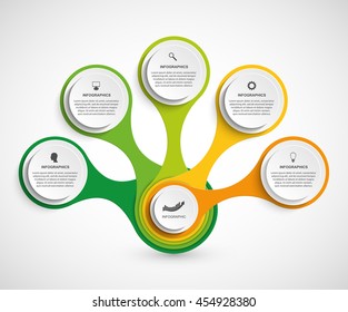 Abstract infographic in the form of metabolic. Design elements. 