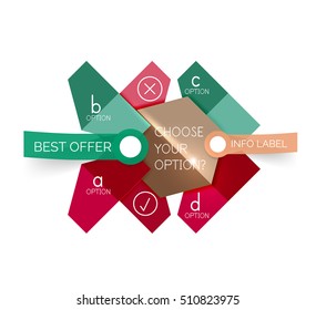 Resumen de plantillas geométricas infográficas. Diseños vectoriales con opciones y texto para el fondo de la empresa - banners numerados - líneas de negocio - sitio web gráfico