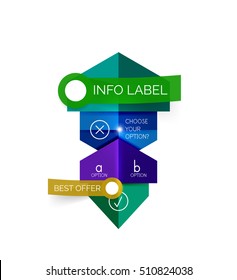 Abstract infographic geometric templates. Vector layouts with options and text for business background - numbered banners - business lines - graphic website