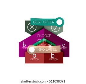 Abstract infographic geometric templates. Vector layouts with options and text for business background - numbered banners - business lines - graphic website