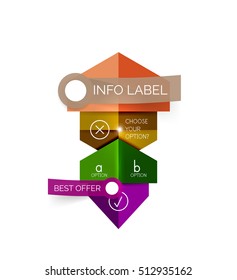 Abstract infographic geometric templates. Vector layouts with options and text for business background - numbered banners - business lines - graphic website