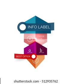 Abstract infographic geometric templates. Vector layouts with options and text for business background - numbered banners - business lines - graphic website