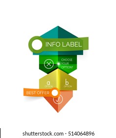 Resumen de plantillas geométricas infográficas. Diseños vectoriales con opciones y texto para el fondo de la empresa - banners numerados - líneas de negocio - sitio web gráfico