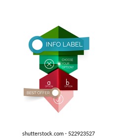 Resumen de plantillas geométricas infográficas. Diseños vectoriales con opciones y texto para el fondo de la empresa - banners numerados - líneas de negocio - sitio web gráfico