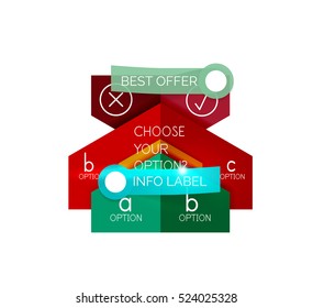 Abstract infographic geometric templates. Vector layouts with options and text for business background - numbered banners - business lines - graphic website