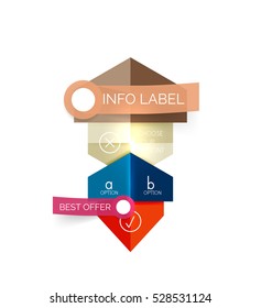 Resumen de plantillas geométricas infográficas. Diseños vectoriales con opciones y texto para el fondo de la empresa - banners numerados - líneas de negocio - sitio web gráfico