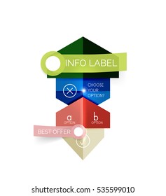 Abstract infographic geometric templates. Vector layouts with options and text for business background - numbered banners - business lines - graphic website