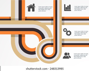 Resumen de diseño infográfico con iconos de web y medios sociales para su presentación de negocios.